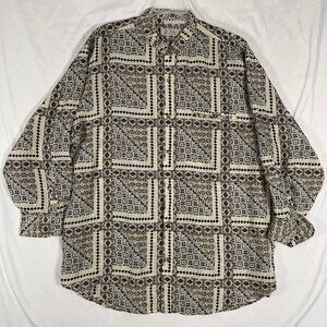 Bosa Le Collezioni 100% Silk Shirt Mens Large Button Up Long Sleeve Vintage